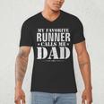 My Favorite Runner Calls Me Dad Father's Day Men's V-Neck T-Shirt