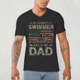 My Favorite Swimmer Calls Me Dad Fathers Day Men's V-Neck T-Shirt
