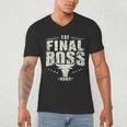 The Final Boss Vintage Rock Bull Fun Tee For Strong Dads Men's V-Neck T-Shirt The Final Boss Vintage Rock Bull Fun Tee For Strong Dads Men's V-Neck T-Shirt