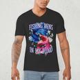 Fishing Runs In My Blood Introvert Hobby Antisocial Men's V-Neck T-Shirt