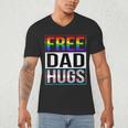 Free Dad Hugs LGBT Gay Pride Month Transgender Rainbow Flag Men's V-Neck T-Shirt