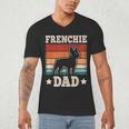 Frenchie Dad Retro French Bulldog Lover Daddy Men Men's V-Neck T-Shirt Frenchie Dad Retro French Bulldog Lover Daddy Men Men's V-Neck T-Shirt