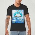 Frutiger Aero Aesthetic Tech Book Butterfly Men's V-Neck T-Shirt