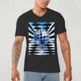 Frutiger Aero Aesthetic Tech Checkered Room Orb Sky Men's V-Neck T-Shirt Frutiger Aero Aesthetic Tech Checkered Room Orb Sky Men's V-Neck T-Shirt