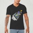 Frutiger Aero Aesthetic Tech Computer Aquarium Fishes Men's V-Neck T-Shirt