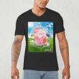 Frutiger Aero Aesthetic Tech Kawaii Strawberry Milk Fishes Men's V-Neck T-Shirt Frutiger Aero Aesthetic Tech Kawaii Strawberry Milk Fishes Men's V-Neck T-Shirt