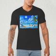 Frutiger Aero Beach Y2k Aesthetic Palm Tree Sand Ocean Men's V-Neck T-Shirt