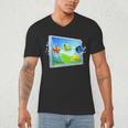 Frutiger Aero Fish Men's V-Neck T-Shirt