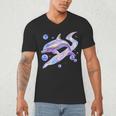 Frutiger Aero Y2K Chrome Dolphin Men's V-Neck T-Shirt