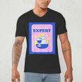 Fun Cute Introvert Cat Character With Wine Men's V-Neck T-Shirt Fun Cute Introvert Cat Character With Wine Men's V-Neck T-Shirt