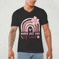 Fun Happy Last Day Of School Girl Student Graduation Rainbow Men's V-Neck T-Shirt