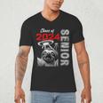 Fun Trendy UFO Sloth Graduation Class Of 2024 Senior Men's V-Neck T-Shirt