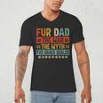 Fur Dad Man Myth Snack Dealer Paw Cat Dog Father's Day Men's V-Neck T-Shirt