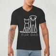 Fur Dad Pet Lover Cat Dog Dad Husband Fathers Day Wife Men's V-Neck T-Shirt