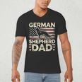 German Shepherd Dad Shirt American Flag German Shepherds Men's V-Neck T-Shirt