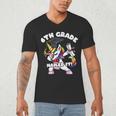 Girls Dabbing Unicorn 6th Sixth Grade Nailed It Graduation Men's V-Neck T-Shirt