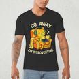 Go Away I'm Introverting Cat Coffee Headphones Men's V-Neck T-Shirt Go Away I'm Introverting Cat Coffee Headphones Men's V-Neck T-Shirt