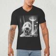 Goldendoodle Alien UFO Taking a Selfie Dog Mom Dad Men's V-Neck T-Shirt