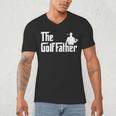 Golffather Father Dad Golfer Golfing Golf Club Putter Men's V-Neck T-Shirt