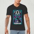 Gothic Girl Tarot Card Introverted Reader And Reading Men's V-Neck T-Shirt