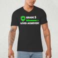 Grade 5 Level Achieved Video Gamer 5th Grade Graduation Men's V-Neck T-Shirt