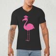 Graduate Cute Pink Flamingo Graduation Men's V-Neck T-Shirt