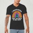I Graduated Can I Go Back To Bed Now Graduation Hat Rainbow Men's V-Neck T-Shirt
