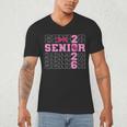 Graduation Class Of 2026 Senior 2026 Pink Bow Coquette Men's V-Neck T-Shirt