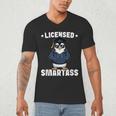 Graduation Penguin Licensed Smartass Graduate Men's V-Neck T-Shirt
