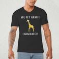 Graduation Shirt You Bet Giraffe I Graduated Pun Men's V-Neck T-Shirt