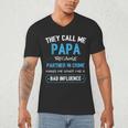 Grandpa Papa Partner In Crime Dad Men's V-Neck T-Shirt Grandpa Papa Partner In Crime Dad Men's V-Neck T-Shirt