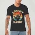 Groovy Daddy 70s Aesthetic Nostalgia 1970's Retro Groovy Dad Men's V-Neck T-Shirt