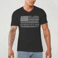 Gymnast Cheer Dad Gymnastics Dad US Flag Gymnastics Dad For Fathers Short Sleeve Small Men's V-Neck T-Shirt