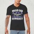 Gymnastics Watercolor Proud Dad Of A Flippin Awesome Gymnast Men's V-Neck T-Shirt Gymnastics Watercolor Proud Dad Of A Flippin Awesome Gymnast Men's V-Neck T-Shirt