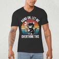 Hang On Let Me Overthink Cat Coffee Retro Introvert Men's V-Neck T-Shirt Hang On Let Me Overthink Cat Coffee Retro Introvert Men's V-Neck T-Shirt
