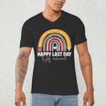 HAPPY LAST OF DAY SCHOOL Rainbow Teacher Student Graduation Men's V-Neck T-Shirt