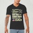 Hero Wears Dog Tags Combat Boots Proud Army Dad Father Men's V-Neck T-Shirt