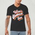 Humor Sarcastic Father's Day Adult Jokes World's Sluttiest Dad Small Men's V-Neck T-Shirt