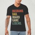 Husband Dad Board Game Night Legend Father Vintage Men's V-Neck T-Shirt Husband Dad Board Game Night Legend Father Vintage Men's V-Neck T-Shirt