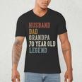 Husband Dad Grandpa 70 Year Old Legend 70th Birthday Men's V-Neck T-Shirt