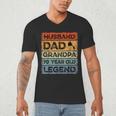 Husband Dad Grandpa 70 Year Old Legend 70th Birthday Vintage Men's V-Neck T-Shirt