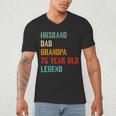 Husband Dad Grandpa 75 Year Old Legend 75th Birthday Men's V-Neck T-Shirt Husband Dad Grandpa 75 Year Old Legend 75th Birthday Men's V-Neck T-Shirt