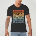 Husband Dad Grandpa 80 Year Old Legend 80th Birthday Vintage Men's V-Neck T-Shirt