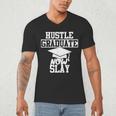 Hustle Graduate Now Slay MBA PhD Graduation Party Men's V-Neck T-Shirt