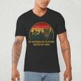 Id Rather Be Playing With My Disc Introvert Disc Golf Men's V-Neck T-Shirt