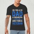 I’m A Dad Grandpa Air Force Veteran Distressed Men's V-Neck T-Shirt