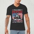 I'm Dad Pepaw Veteran Nothing Scares Me Father's Day Men's V-Neck T-Shirt