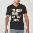 I'm Nicer Than My Face Looks Introverted Introverts Men's V-Neck T-Shirt