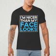 I'm Nicer Than My Face Looks Shy People Introverts Men's V-Neck T-Shirt