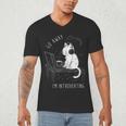 Introvert Cat With Coffee On Computer Antisocial Emo Goth Men's V-Neck T-Shirt Introvert Cat With Coffee On Computer Antisocial Emo Goth Men's V-Neck T-Shirt